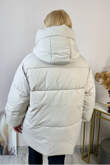 Пуховик женский из текстиля с капюшоном