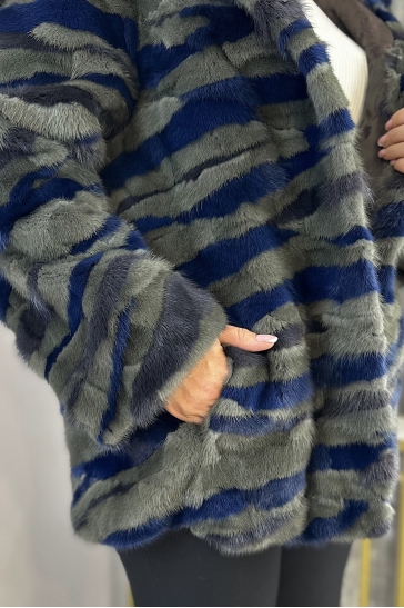 Шуба из норки с капюшоном